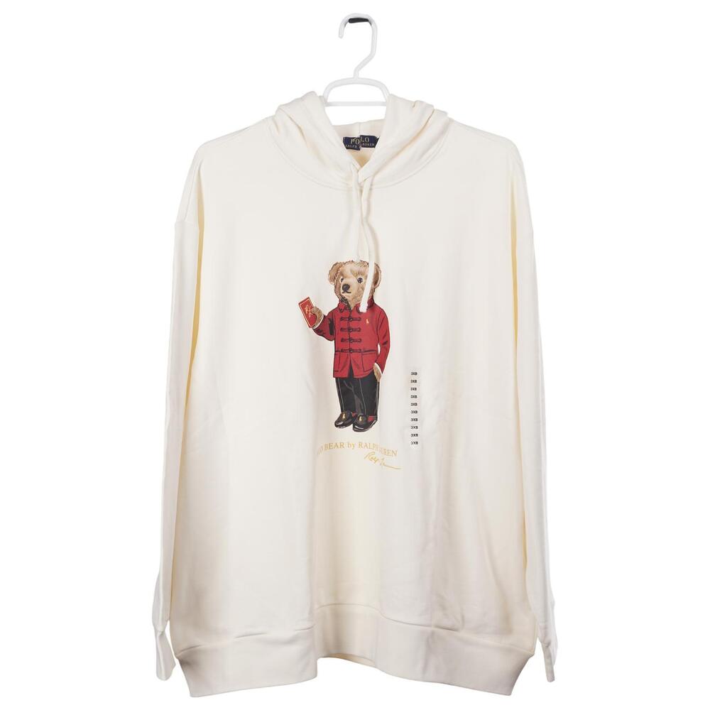 NWOT Polo Ralph Lauren Hoodie 3XB Lunar New Year Polo Bear Ivory Pockets